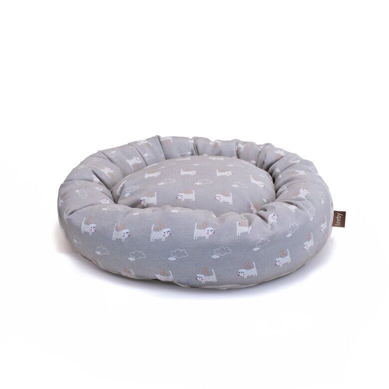 Leeby Cama Donut Antiderrapante Cinzenta para gatos, , large Imagem n&uacute;mero 4