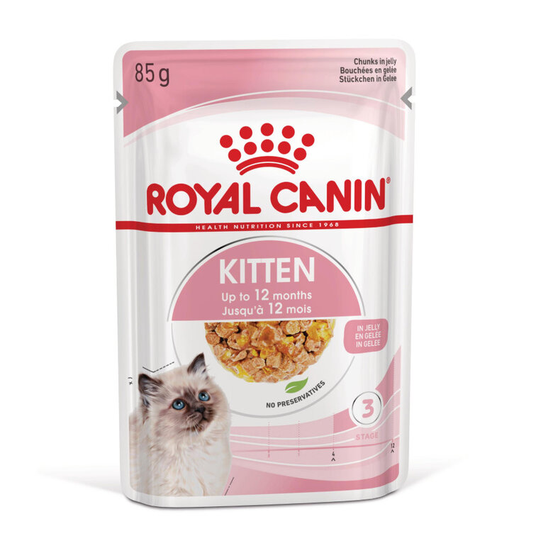 85 g Royal Canin Kitten alimento húmido em gelatina saquetas para gatinhos,  Imagem número 1 85 g Royal Canin Kitten alimento húmido em gelatina saquetas para gatinhos, , large Imagem número 1