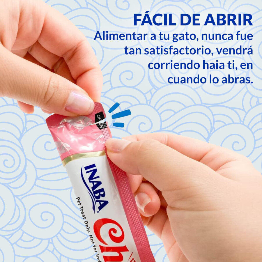 4 saquetas x 14 g Churu Snack Cremoso de Atum e Salm&atilde;o para gatos, , large Imagem n&uacute;mero 3