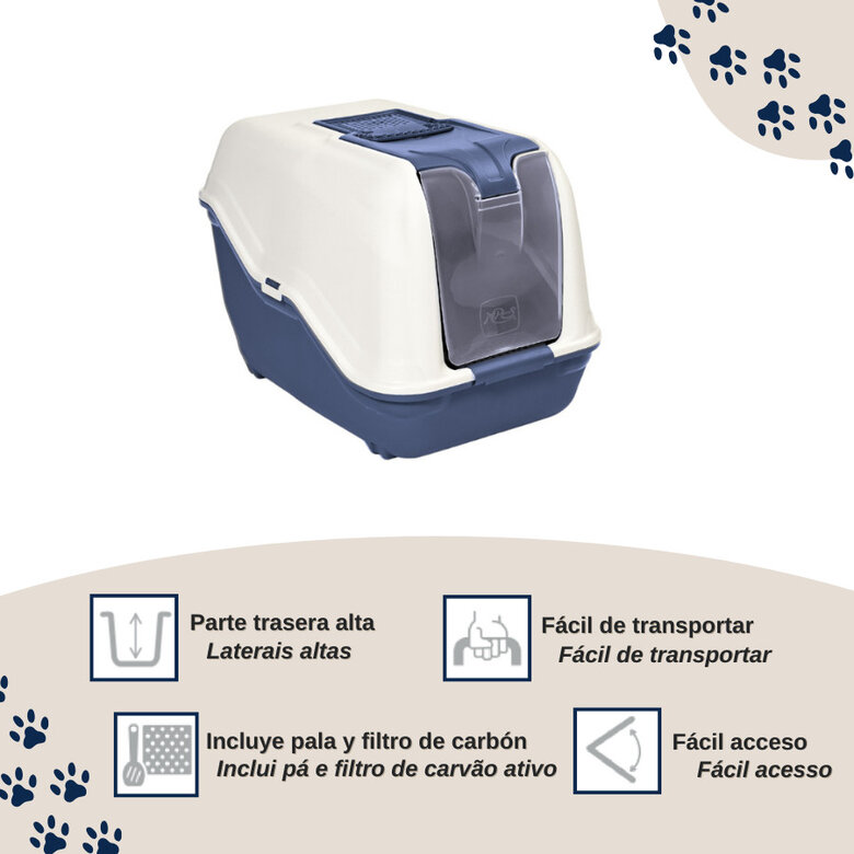 Nice Care Caixa de areia fechada Netta Close azul para gatos,  Imagem número 3 Nice Care Caixa de areia fechada Netta Close azul para gatos, , large Imagem número 3