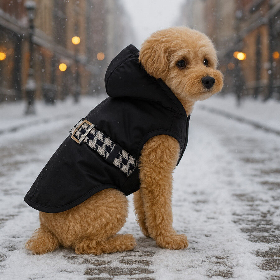 Outech Casaco Preto com Cinto para c&atilde;es, , large Imagem n&uacute;mero 3