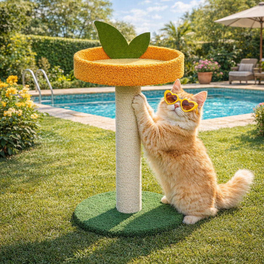 Summer Vibes Orange House Arranhador com Cama para gatos, , large Imagem n&uacute;mero 1