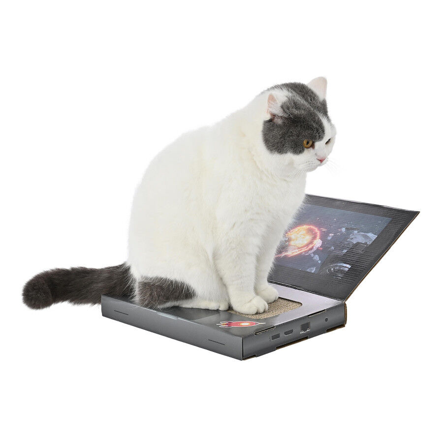 Leeby Lily arranhador de cart&atilde;o em forma de port&aacute;til para gatos, , large Imagem n&uacute;mero 4