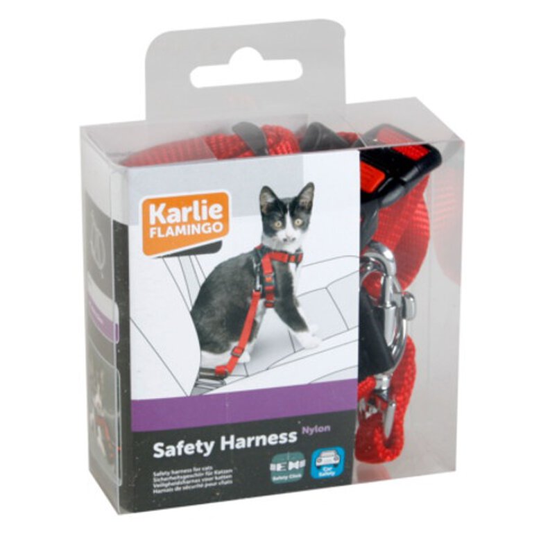 arnes_seguridad_gatos_flamingo_cinturon_FLA36102_M Imagem número 1 Flamingo con cinturón arnés de seguridad gatos Imagem número 1