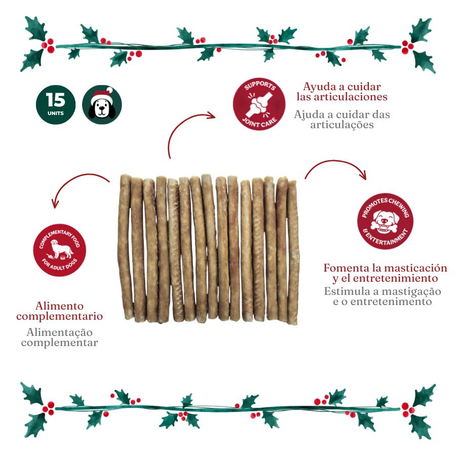 1 pack x 15 uns. Wonder Christmas Palitos de Colag&eacute;nio com Borrego Snacks para C&atilde;es, , large Imagem n&uacute;mero 3