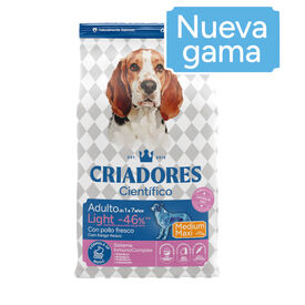 Criadores Cient&iacute;fico Light -46% de gordura Adulto Medium-Maxi Ra&ccedil;&atilde;o de frango para c&atilde;es