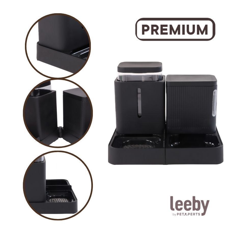 Leeby Comedouro Autom&aacute;tico e Dispensador de &Aacute;gua 2 em 1 para c&atilde;es e gatos, , large Imagem n&uacute;mero 3
