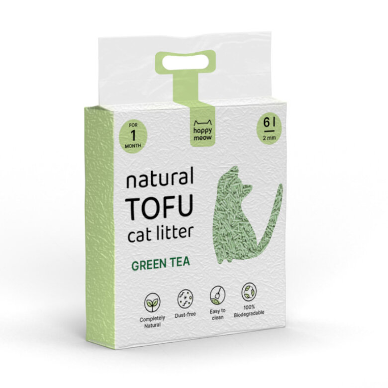 6 L Happy Meow Natural Tofu Aglomerante Chá Verde para gatos,  Imagem número 1 6 L Happy Meow Natural Tofu Aglomerante Chá Verde para gatos, , large Imagem número 1
