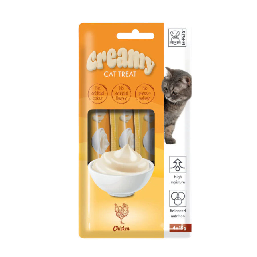 4 sobres x 15 g M-Pets Creamy Pollo snack para gatos, , large Imagem n&uacute;mero 1