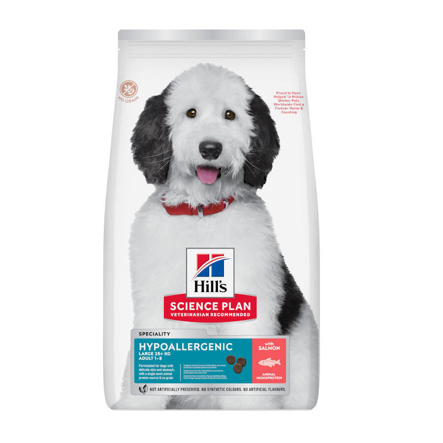 14 kg Hill's Science Plan Hipoalerg&eacute;nico Large Salm&atilde;o ra&ccedil;&atilde;o para c&atilde;es, , large Imagem n&uacute;mero 1