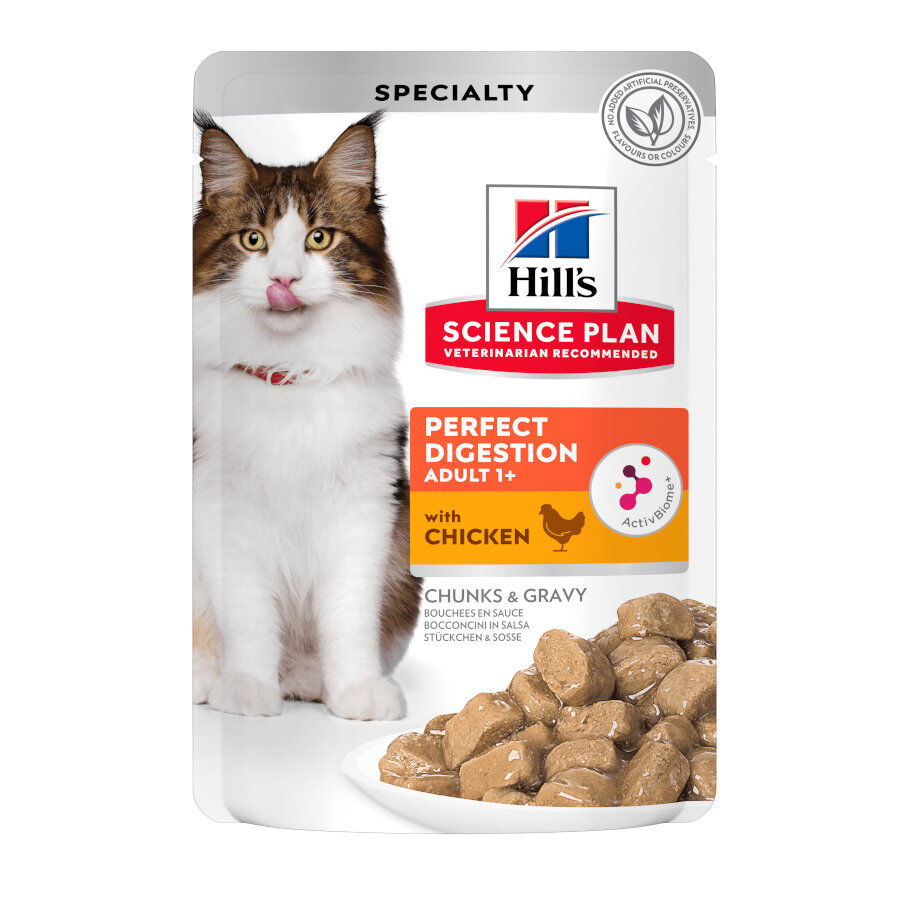 85 g Hill's Adult Science Plan Perfect Digestion Frango Saqueta para gatos, , large Imagem n&uacute;mero 1