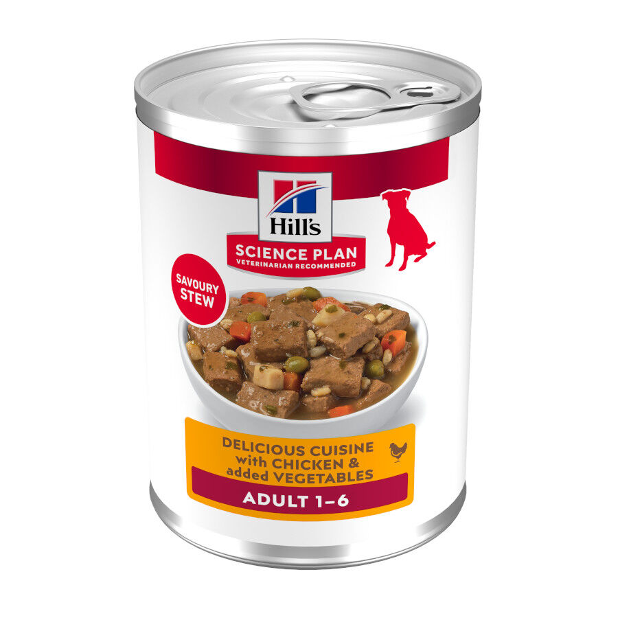 363 g Hill's Science Plan Adult Comida h&uacute;mida de Frango e Legumes para c&atilde;es, , large Imagem n&uacute;mero 1
