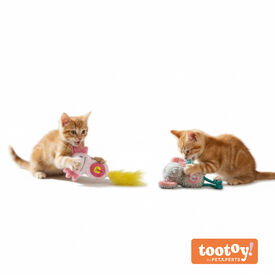 Tootoy! Kitten Peluche de elefante e axolote para gatos