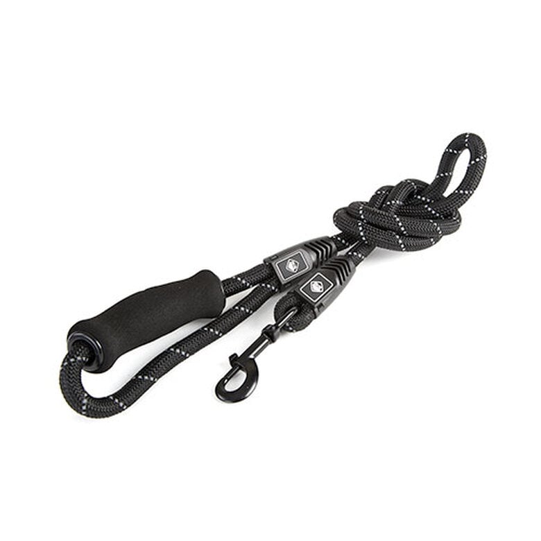 TK-Pet Reflective Rope Coleira Preta Refletora para cães  ,  Imagem número 1 TK-Pet Reflective Rope correa negra con asa nylon Imagem número 1