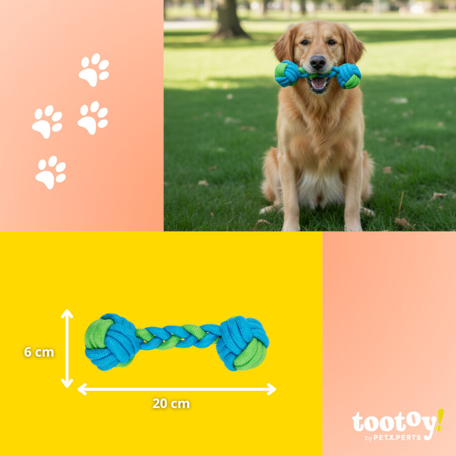 Tootoy! Pull Mordedor de corda com duas bolas para c&atilde;es, , large Imagem n&uacute;mero 4