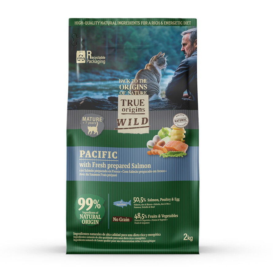 2 kg True Origins Wild Pacific Salm&atilde;o ra&ccedil;&atilde;o para gatos s&eacute;nior, , large Imagem n&uacute;mero 2