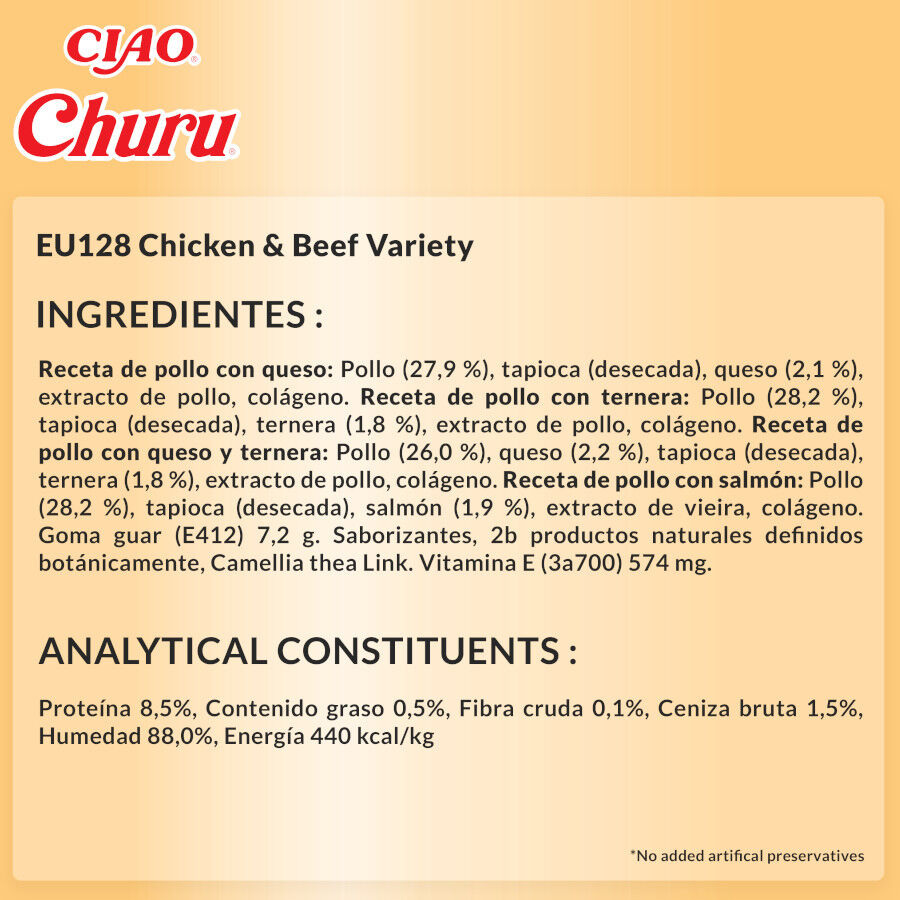 20 saquetas x 14 g Churu Variedades de Frango com Vitela Snack L&iacute;quido para gatos, , large Imagem n&uacute;mero 7