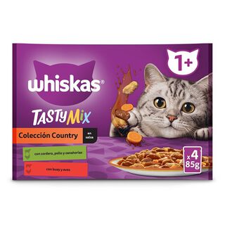 Whiskas Tasty Mix Coleção Country Molho em Saqueta para Gatos adultos