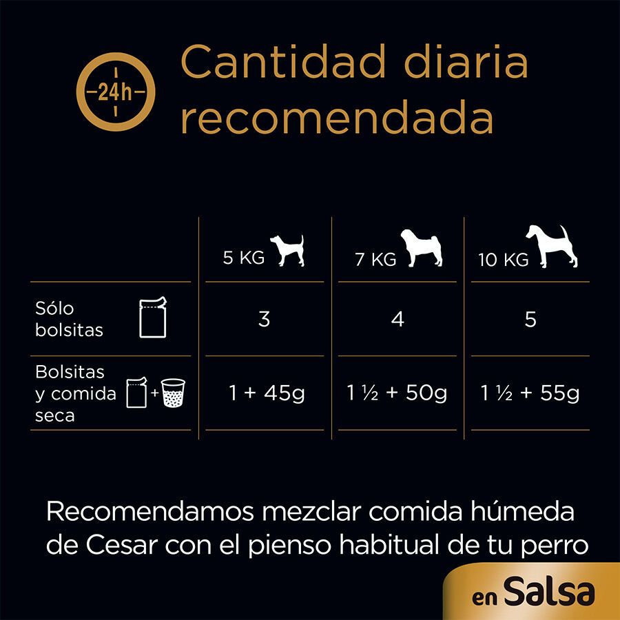 4 saquetas x 100 g Cesar Mix de Carnes em Molho Saquetas para c&atilde;es - Multipack, , large Imagem n&uacute;mero 6