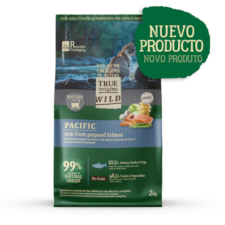 2 kg True Origins Wild Pacific Salm&atilde;o ra&ccedil;&atilde;o para gatos s&eacute;nior, , large Imagem n&uacute;mero 1