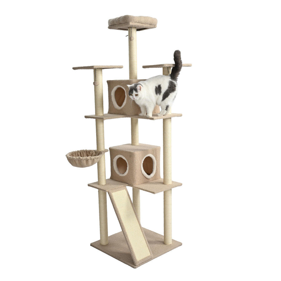 Leeby Boucle Collection &aacute;rvore arranhadora XL com camas e brinquedos para gatos, , large Imagem n&uacute;mero 5