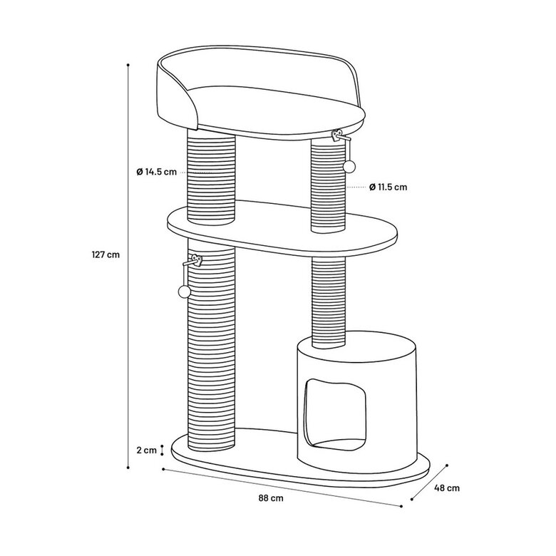 Flamingo Brandi Árvore Arranhadora com 2 níveis para gatos,  Imagem número 4 Flamingo Brandi Árvore Arranhadora com 2 níveis para gatos, , large Imagem número 4