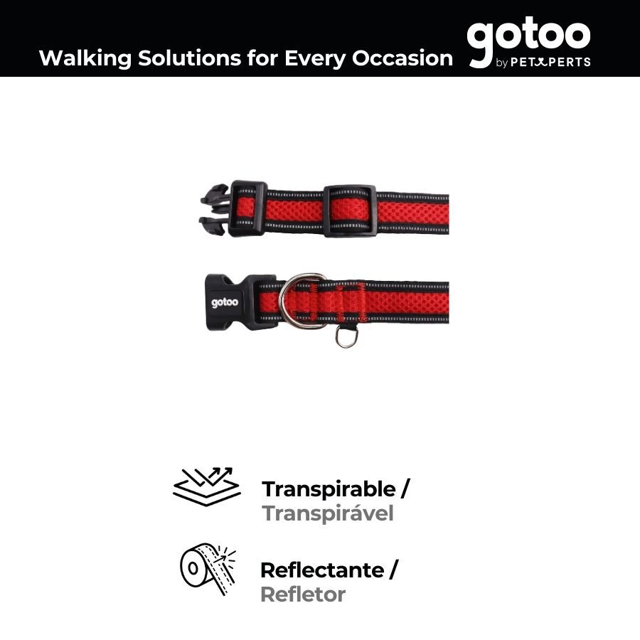 Gotoo Coleira Malha vermelha para c&atilde;es, , large Imagem n&uacute;mero 4