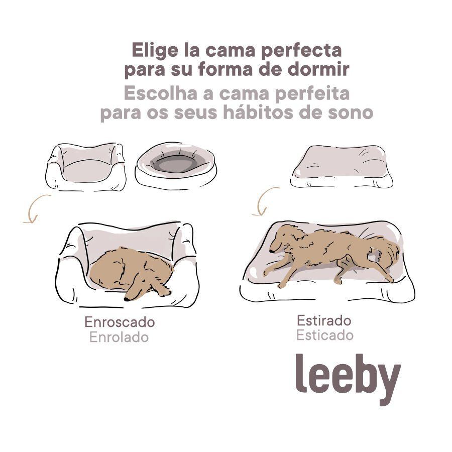 Leeby Cama Redonda Anti Stress de Pelo Cinzento para c&atilde;es, , large Imagem n&uacute;mero 5