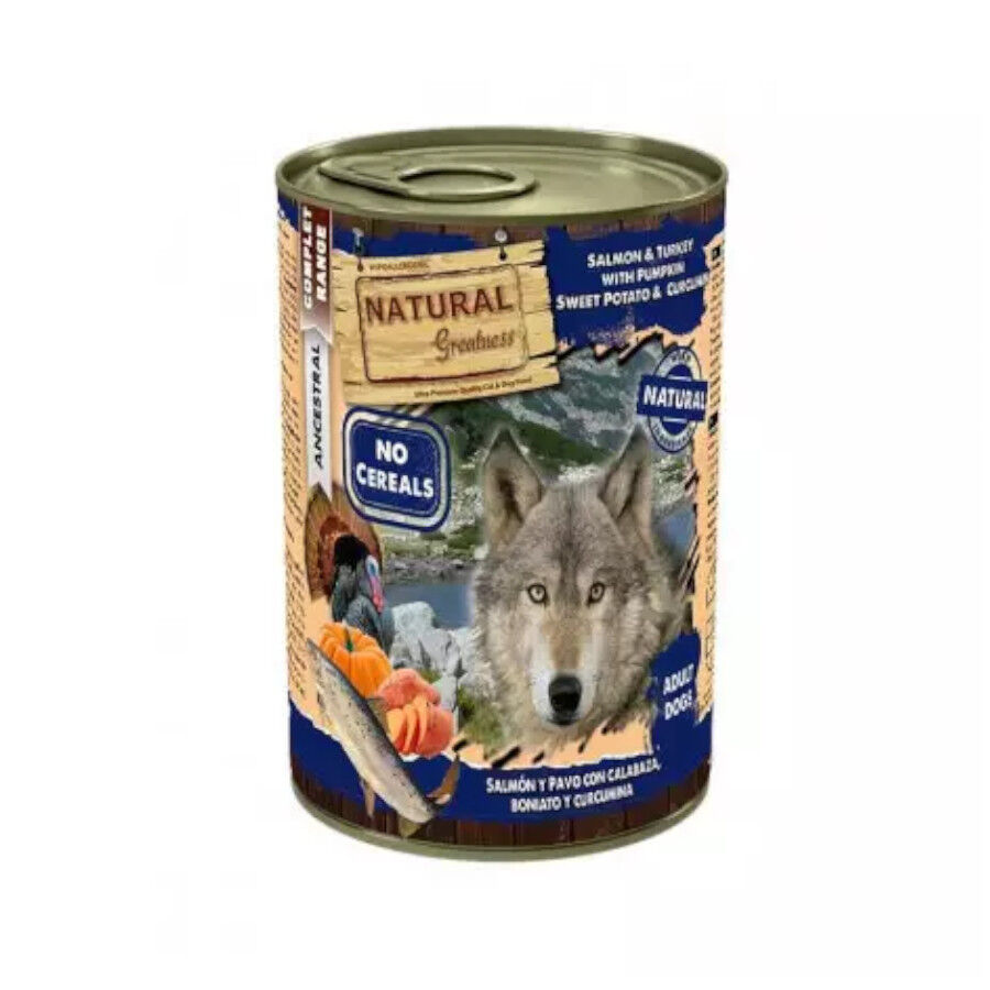 400 g Natural Greatness Salm&atilde;o e Peru lata para c&atilde;es, , large Imagem n&uacute;mero 1