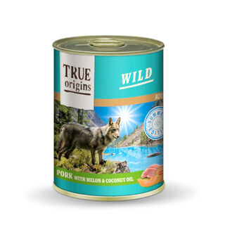 True Origins Wild Summer Carne de porco com melão e óleo de coco em lata para cães