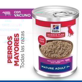 Hill's Science Plan Mature Adult 7+ Carne de vaca em pat&eacute; em lata para c&atilde;es