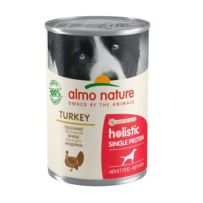 Almo Nature Holistic Monoprotein peru lata para cães