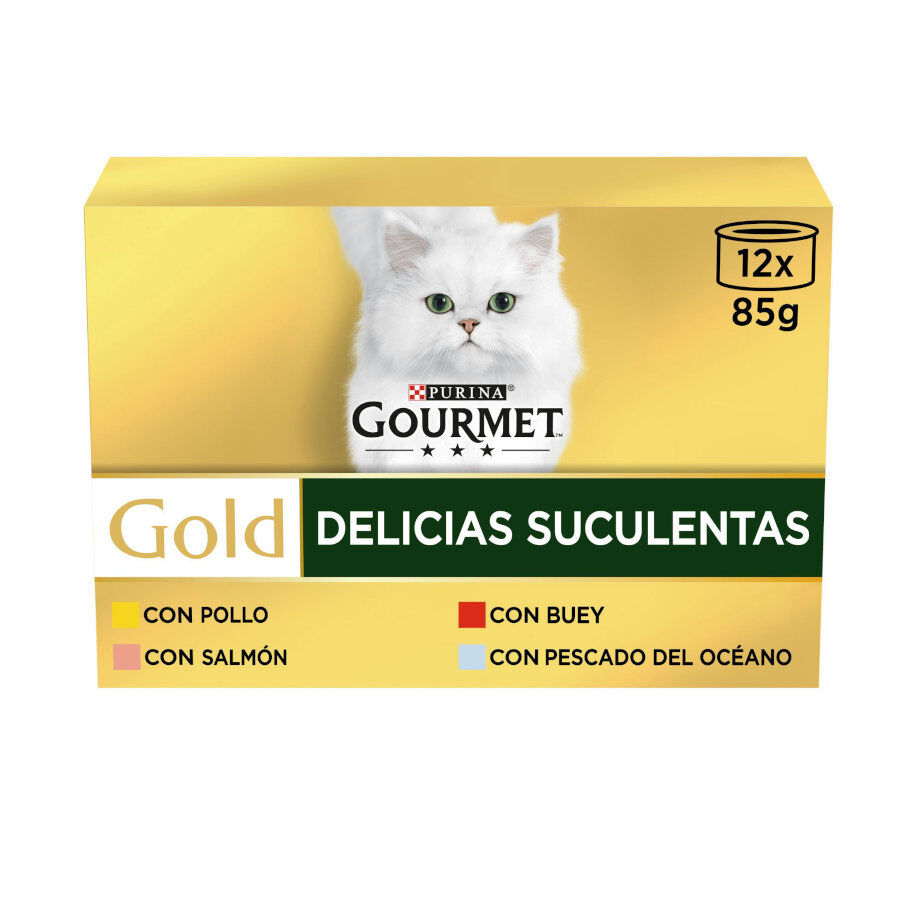 96 latas x 85 g Gourmet Gold Delicias Suculentas Multipack de Pat&eacute; Mistos para gatos, , large Imagem n&uacute;mero 1