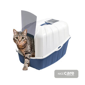 Nice Care Caixa de areia fechada Komoda azul para gatos