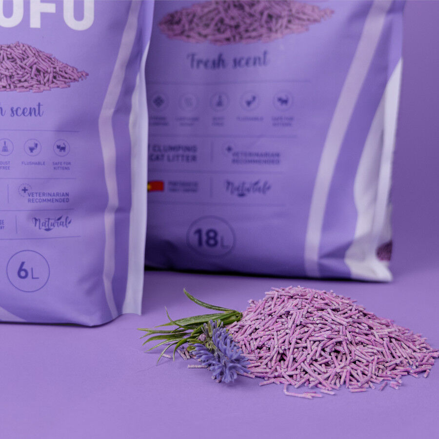 18 L Weego Lavender Tofu Arena aglomerante para gatos, , large Imagem n&uacute;mero 3