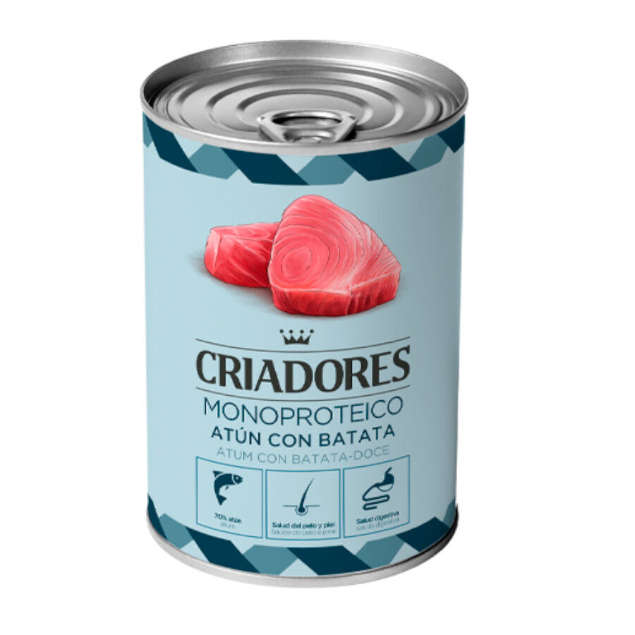 400 g Criadores Monoproteico Atum e Batata em lata para c&atilde;es, , large Imagem n&uacute;mero 1