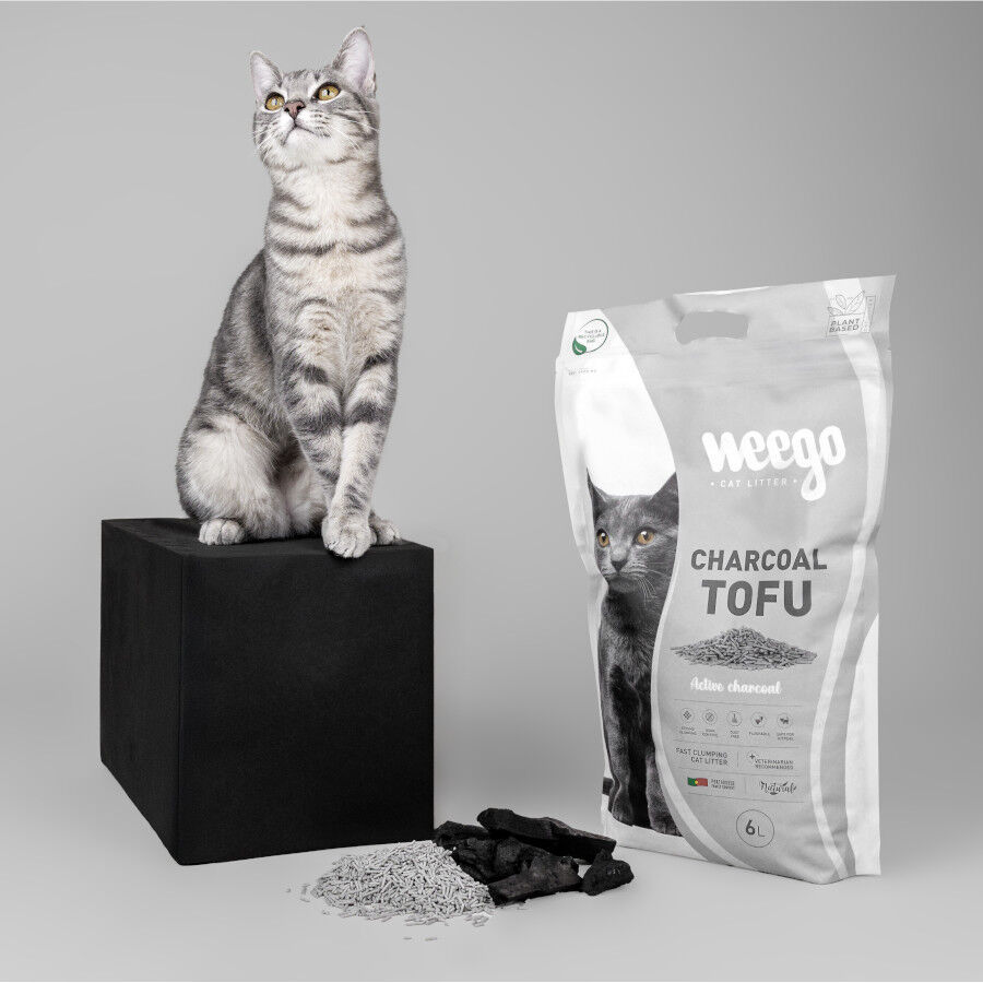 6 L Weego Charcoal Tofu Areia aglomerante para gatos, , large Imagem n&uacute;mero 3