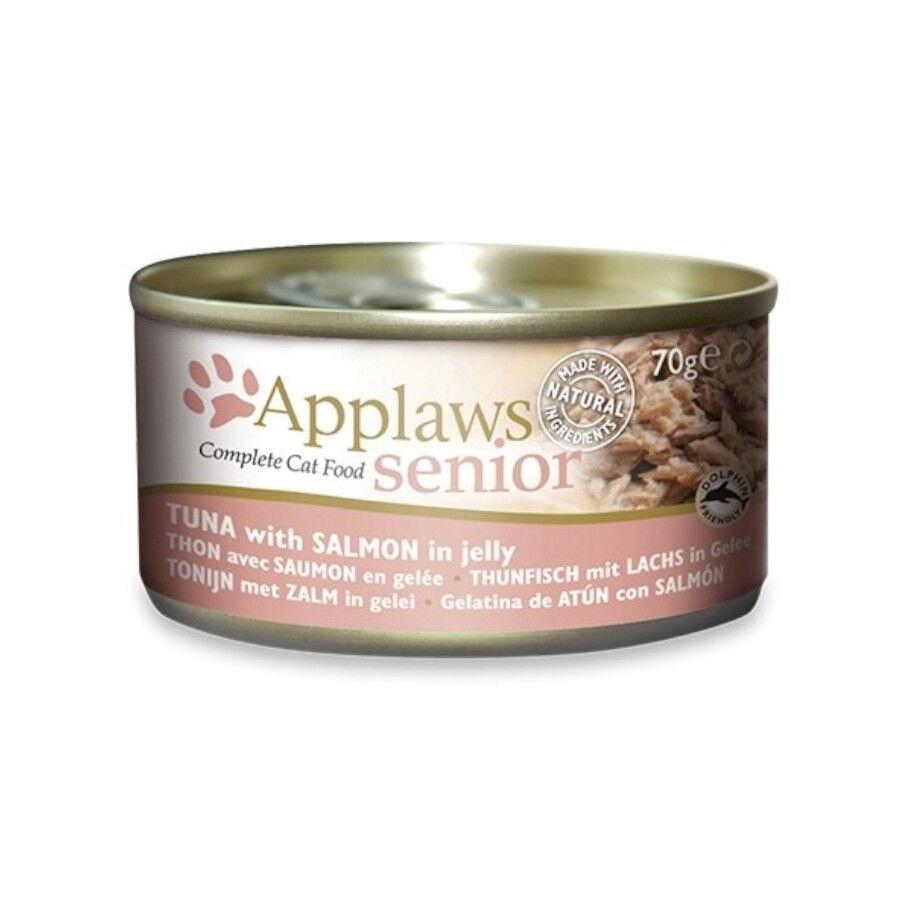 70 g Applaws Senior Atum com Salm&atilde;o lata com galeia para gatos, , large Imagem n&uacute;mero 3