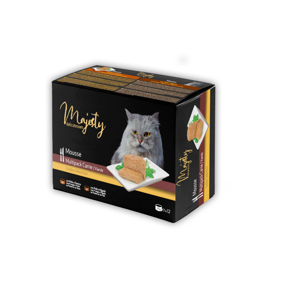 12 latas x 85 g Majesty Adult Gold Selection Mousse Carne lata para gatos - Pack, , large Imagem n&uacute;mero 1