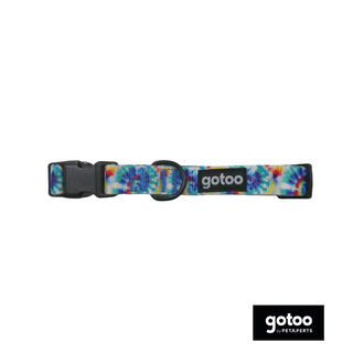 Gotoo Coleira estampada tie die azul para cães