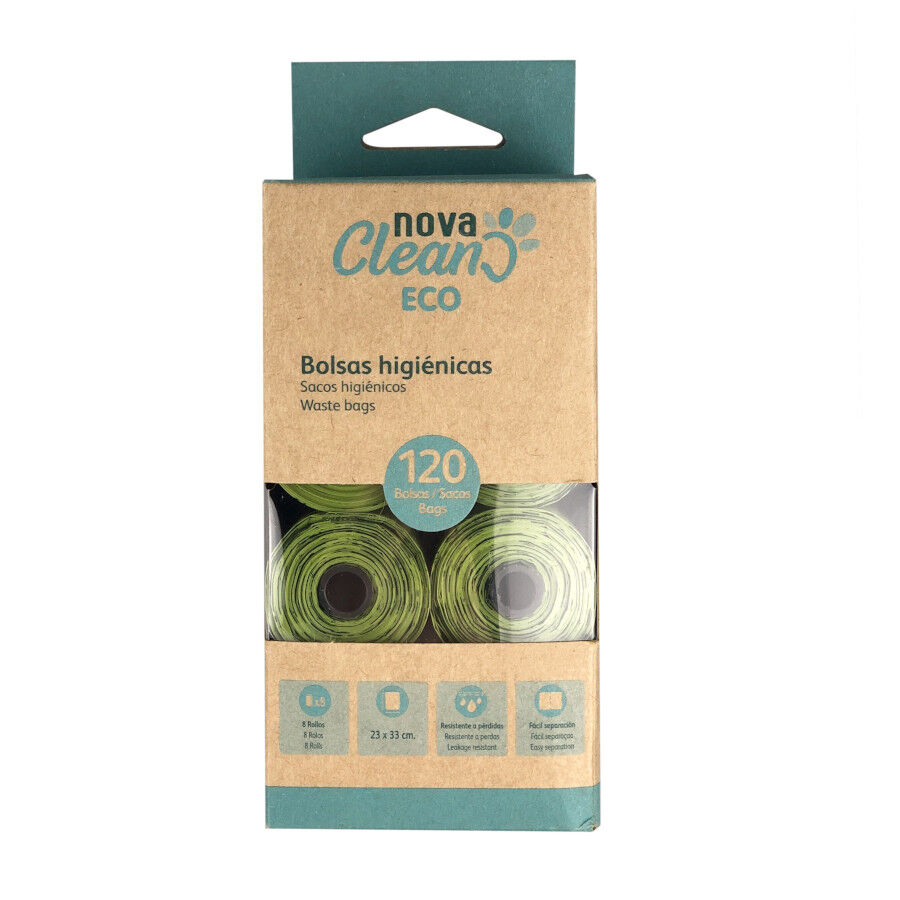 8 rolos (120 sacos) Nova Clean Eco Sacos Higi&eacute;nicos Biodegrad&aacute;veis para c&atilde;es, , large Imagem n&uacute;mero 1