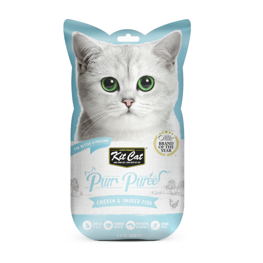 Kit Cat PurPuree Snack de frango e peixe fumado para gatos, , large Imagem n&uacute;mero 1