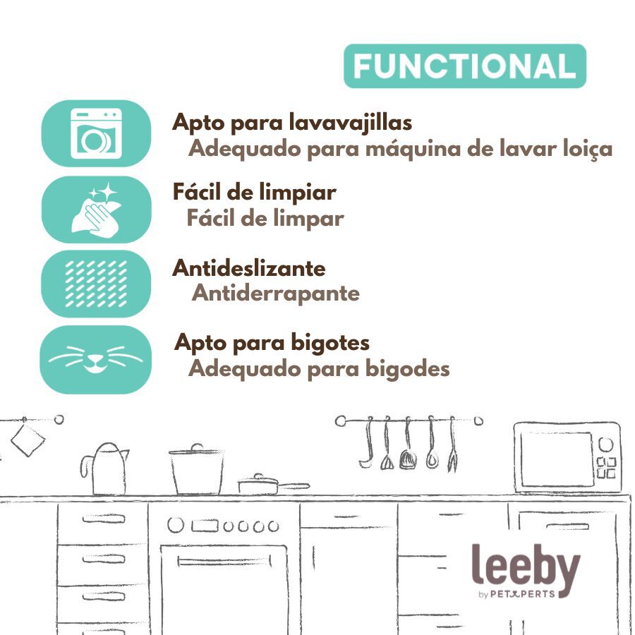 Leeby Comedouro em A&ccedil;o Inoxid&aacute;vel para gatos, , large Imagem n&uacute;mero 5