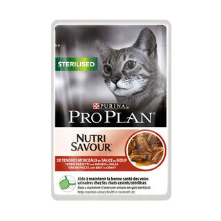 Purina Pro Plan Sterilised boi saquetas para gatos