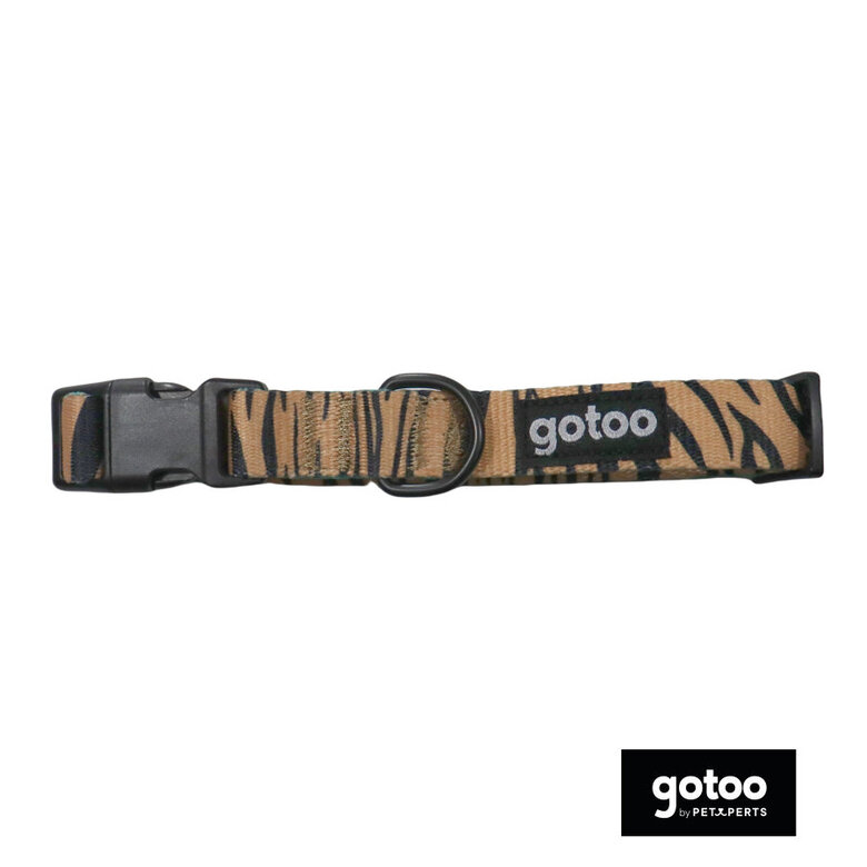 Gotoo Coleira estampada tigre castanha para cães,  Imagem número 2 Gotoo Coleira estampada tigre castanha para cães, , large Imagem número 2