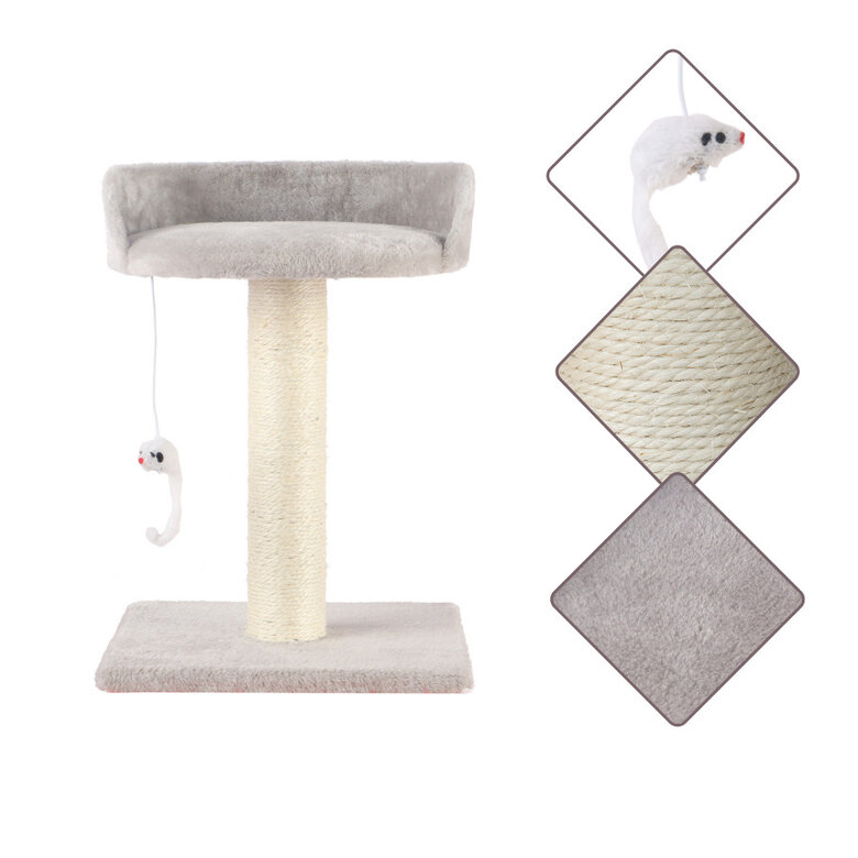 Leeby Tigrou arranhador com cama e brinquedo cinzento para gatos,  Imagem número 6 Leeby Tigrou arranhador com cama e brinquedo cinzento para gatos, , large Imagem número 6
