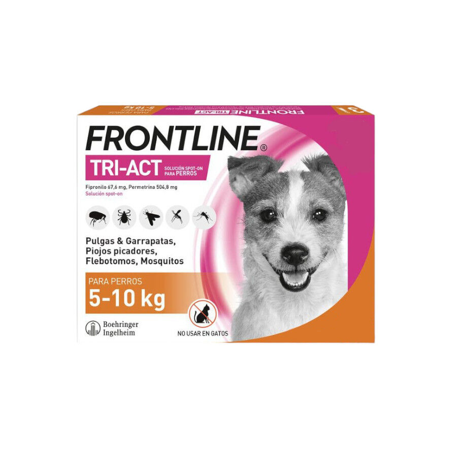 Frontline Tri-Act Pipetas Antiparasit&aacute;rias para c&atilde;es 5-10 kg, , large Imagem n&uacute;mero 2