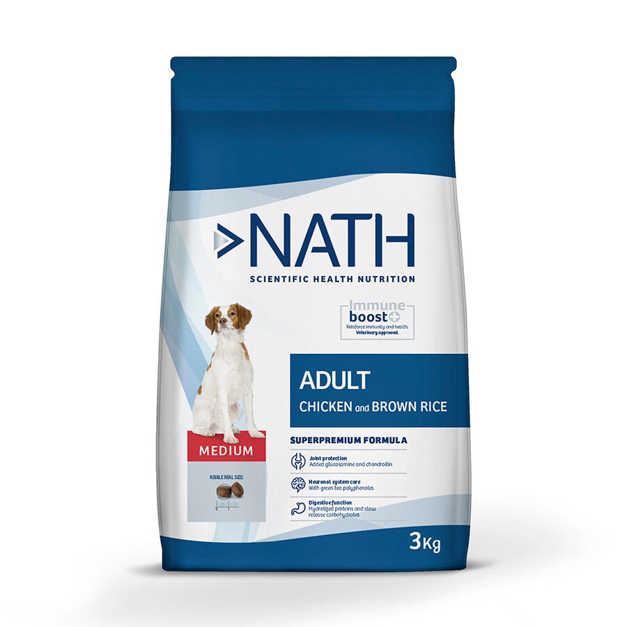 3 kg Nath Adult Medium Frango ra&ccedil;&atilde;o para c&atilde;es, , large Imagem n&uacute;mero 1