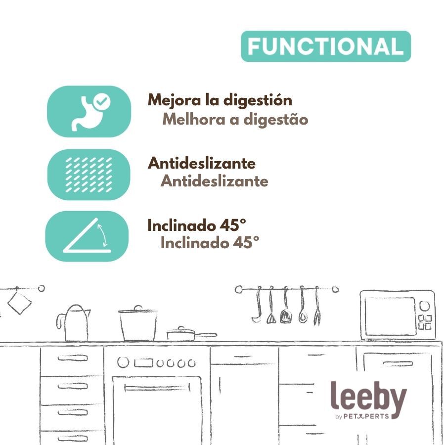 Leeby Comedouro Duplo de Metal Azul para c&atilde;es, , large Imagem n&uacute;mero 5