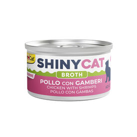 GimCat Shiny Alimento H&uacute;mido  de frango e camar&atilde;o em lata para gatos